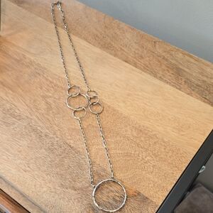 Vintage Goldtone Long Chain Necklace with Circular Accents